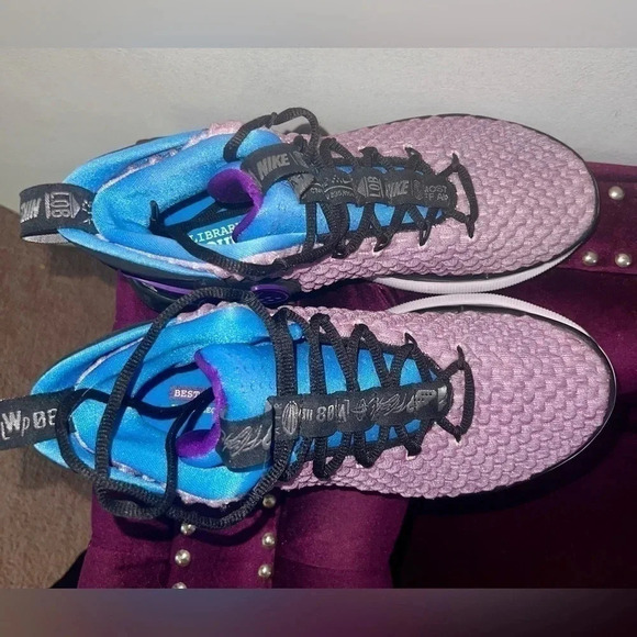 Men's Nike AlphaDunk Huarache Fab Five Purple Blue Basketball Shoes EUC Size 9 - Picture 2 of 9